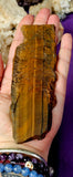 LG. Tigers Eye Lapidary Grade Partially Polished/Raw Crystal Slab 👁️✨🤩🐅🐯⚜️