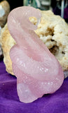 XL Rose Quartz Crystal Cobra Snake Carving ✨🤩🤯🐍🩷🌹