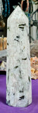 LG. Snow Quartz w/Green Mica Inclusions Crystal Tower 💚✨🍏❄️🌨️🤍