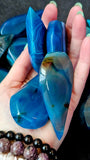 Dyed Blue Agate Crystal Freeform ✨🌀💠🤩💙🔵