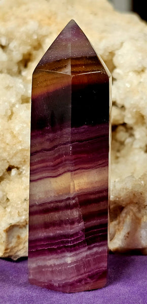 Banded Fluorite Crystal Tower #2 🌌☪️💜