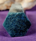 Moss Agate Crystal Tower 💚✨🌿🤍🌳