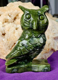 MD. Nephrite Jade Crystal Owl Carving 🦉💚✨🤩🦉