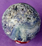Partially Polished Raw Grape Agate Crystal Sphere 💜🔮🍇💚💙💙