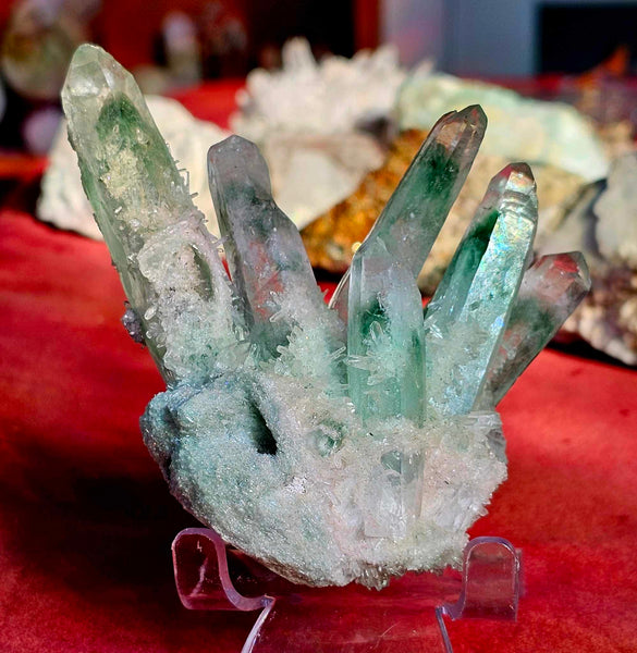 Lab Grown Green Crystal Phantom Quartz Crystal Cluster ✨💚🧪🧫