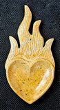 Yellow Jasper Crystal Flaming Heart Trinket Dish ❤️🔥🟡💛