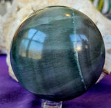 LG. Banded Fluorite Crystal Sphere 💜💚🔮💙🩵