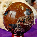 ✨RARE✨ Partially Raw/Polished Fire Agate Crystal Sphere 🔮🤩🤯🥵🌹🔥