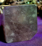 LG.. Banded Rainbow Fluorite Crystal Floating Cube 💜✨🌈🤍