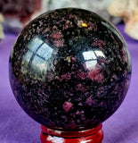 Rhodonite Crystal Sphere 🖤🔮🩷🧡✨