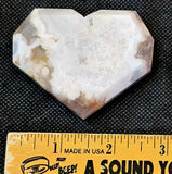 Flower Agate Faceted Crystal Heart ❤️🌸🌷🩷