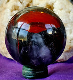 Bloodstone w/Pyrite Inclusions Crystal Sphere ✨🔮⚜️🩶🖤❤️🩸