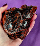 LG. Mahogany Obsidian Crystal Skull w/Snakes💀🖤🐍❤️🤯🤩