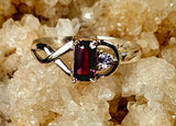 925 Sterling Silver Ring w/Ruby Rectangular & White Sapphire Accent Gemstones ❤️✨🤩💍🩷🤍