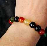 Mixed Agate Crystal Bracelet 📿✨❤️💚🖤💛