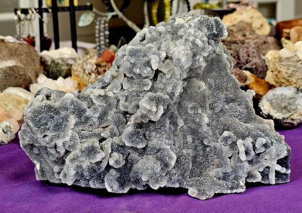 XXL MASSIVE Raw Sugar Druzy Black Chalcedony Crystal Specimen ✨🤩🤯💎🖤