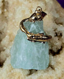 Raw Green Fluorite w/Red Jasper Gold Wrapped Necklace ✨❤️📿💚