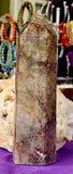 LG. Rutilated Smokey Quartz w/Red Hematoid Veins Crystal Tower 😍🤯✨🤍💠💎🌬️💨❤️
