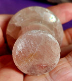 Strawberry Banded Calcite Crystal Mushroom ✨🍄🍓