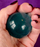 SM. Teal Cat Eye Crystal Sphere 👁️✨😻🔮🐈🩵