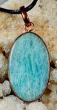 Oval Amazonite Crystal Necklace in Copper Pendant ✨📿💙🌊