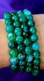 Dyed Green Agate Crystal Stretch Bracelet 💚🍏📿✨