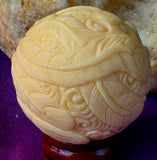 LG. Tagua Nut Phoenix Carving/Sphere ✨🐦‍🔥🥜🔮🔥
