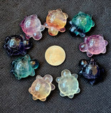 Rainbow Fluorite Crystal Turtle Carving 🐢💜💙💛💚🔮🐢✨