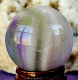 Silky Fluorite Crystal Sphere 💜🔮💚🤍✨