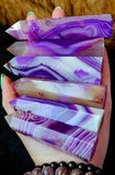 Dyed Purple Agate Crystal Tower 🤍✨💜☪️☂️