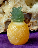 Green Aventurine & Orange Calcite Crystal Pineapple Carving 🍍🍍🍍