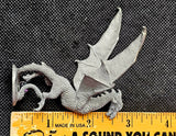 LG. Vintage Antique Pewter Flying Dragon Figurine w/Crystal Ball🐉🔮✨🪽🐲