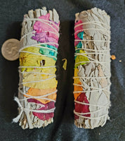 Chakra Petal & White Sage Smudge Stick